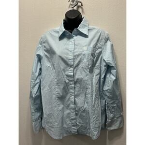 Wrangler Women’s George Straight Light Blue Print L. Sleeve Button Down Size‎ L